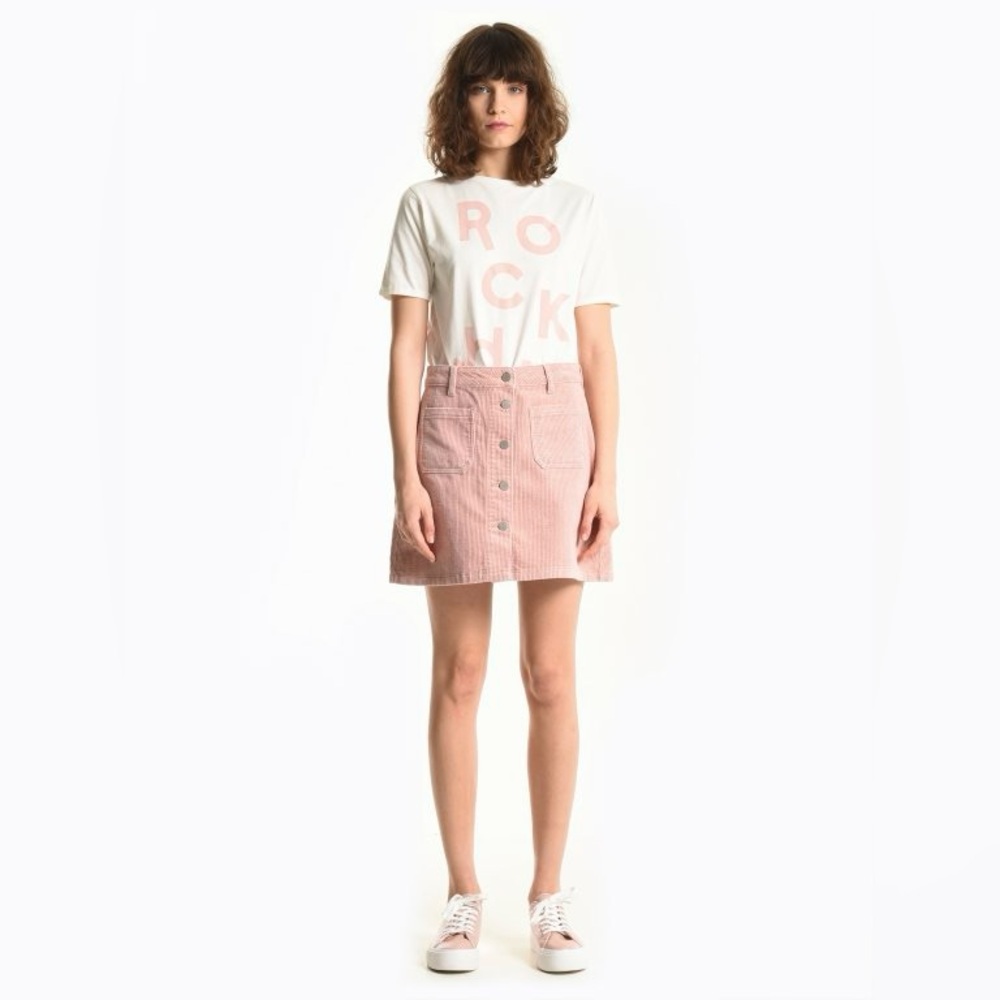 Twik Button Front Cordoroy Mini Skirt -